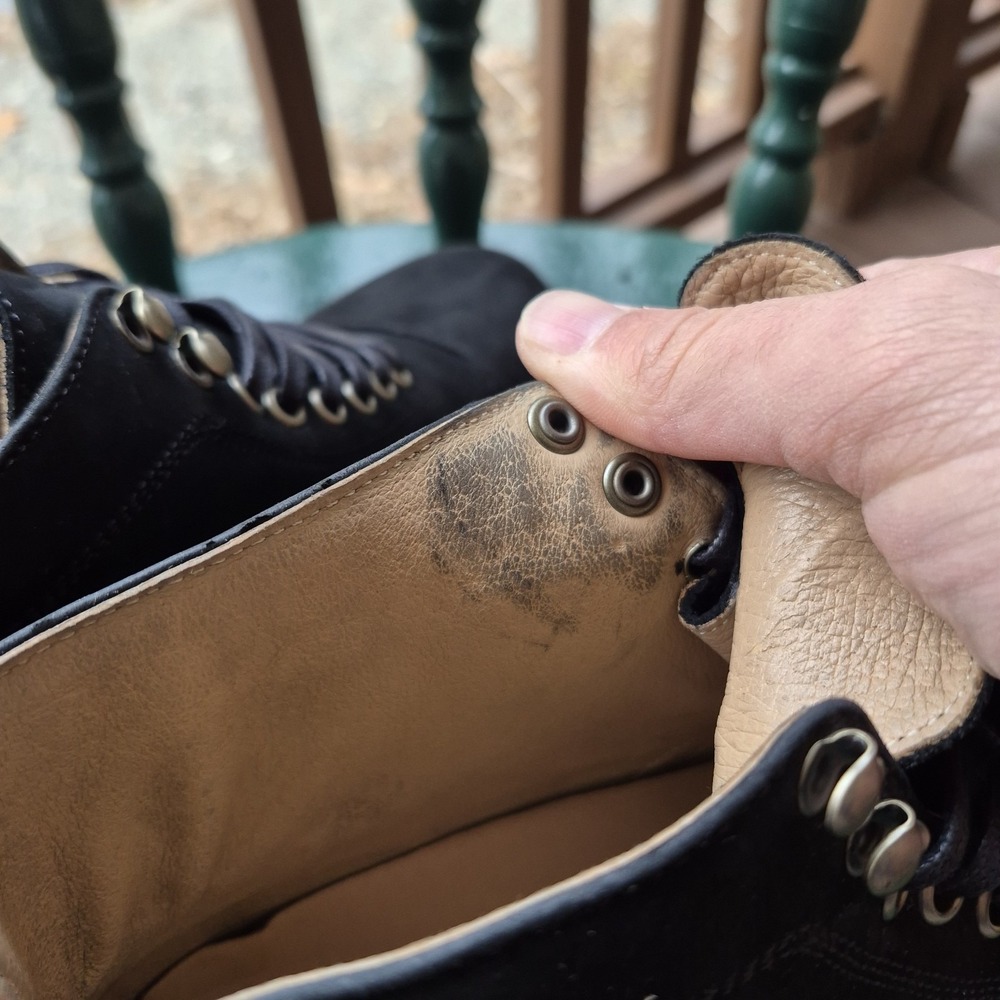 Taylor Stitch Moto Boot Black Waterproof Nubuck Leather Mens 10 Welted Preppy - Picture 11 of 15